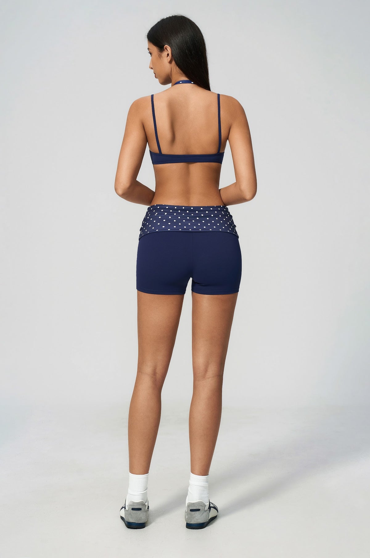 Polka Dot Halter Bra - Marino