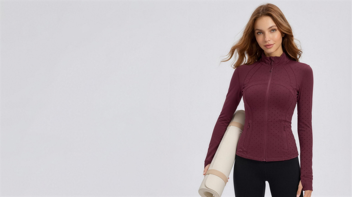 Flocked Dot Jacket Wine