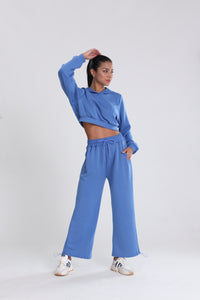 Hoodie Crop Modal Azul MD004