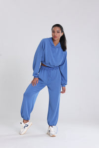 Hoodie Crop Modal Azul MD004