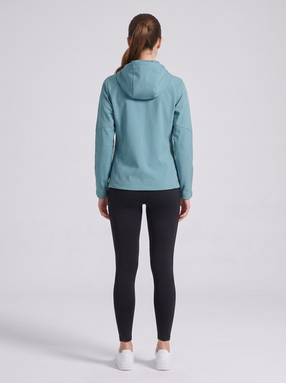 Softshell Hooded Jacket Azul - mujer, espalda