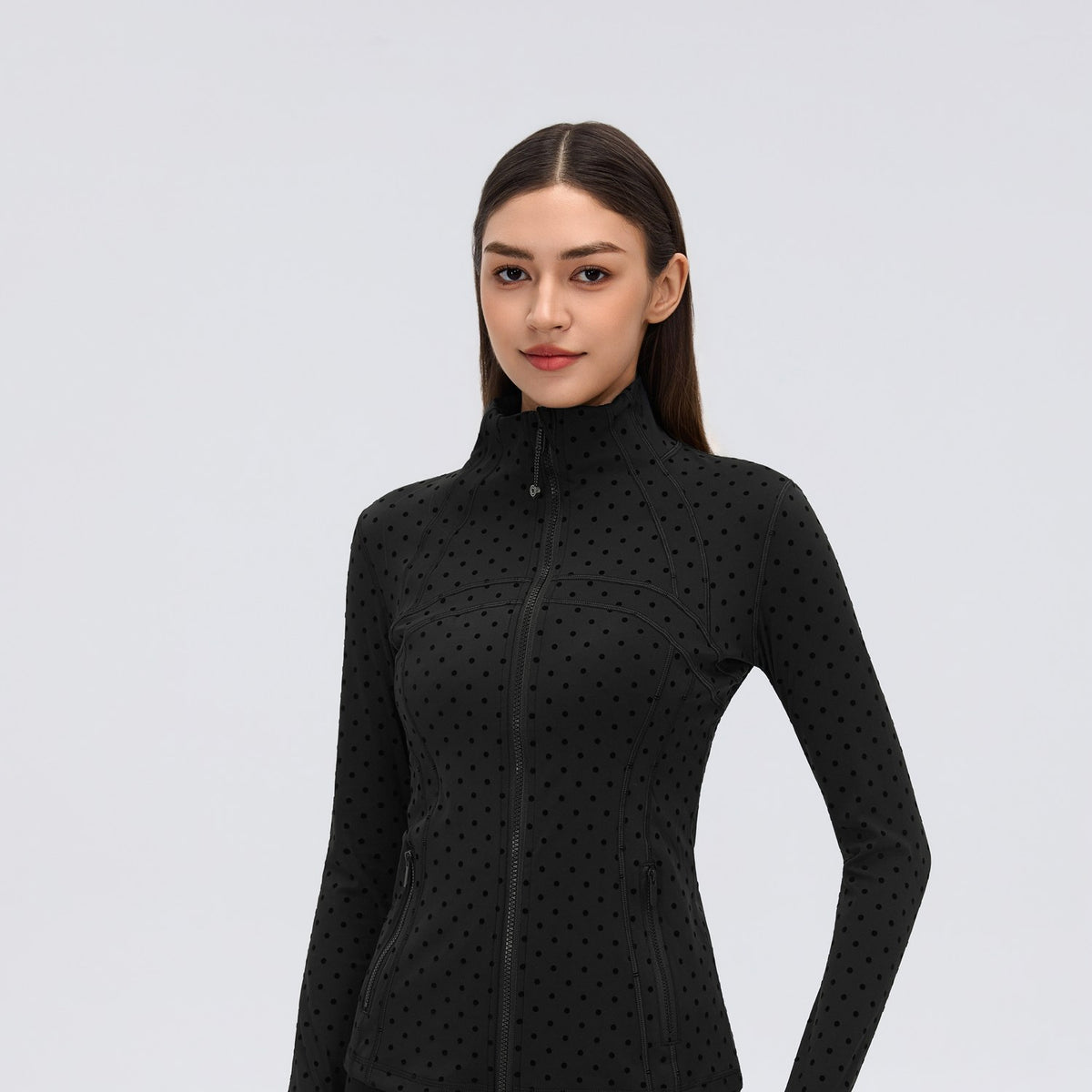 Flocked Dot Jacket Black - modelo
