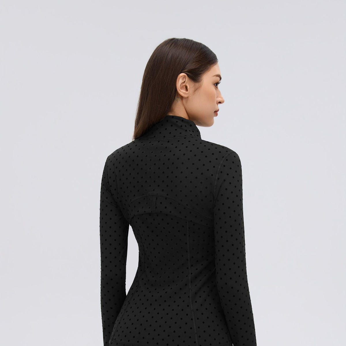 Flocked Dot Jacket Black - espalda