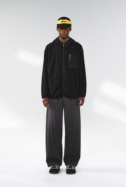 Wave Fleece Hooded Jacket Negro - hombre