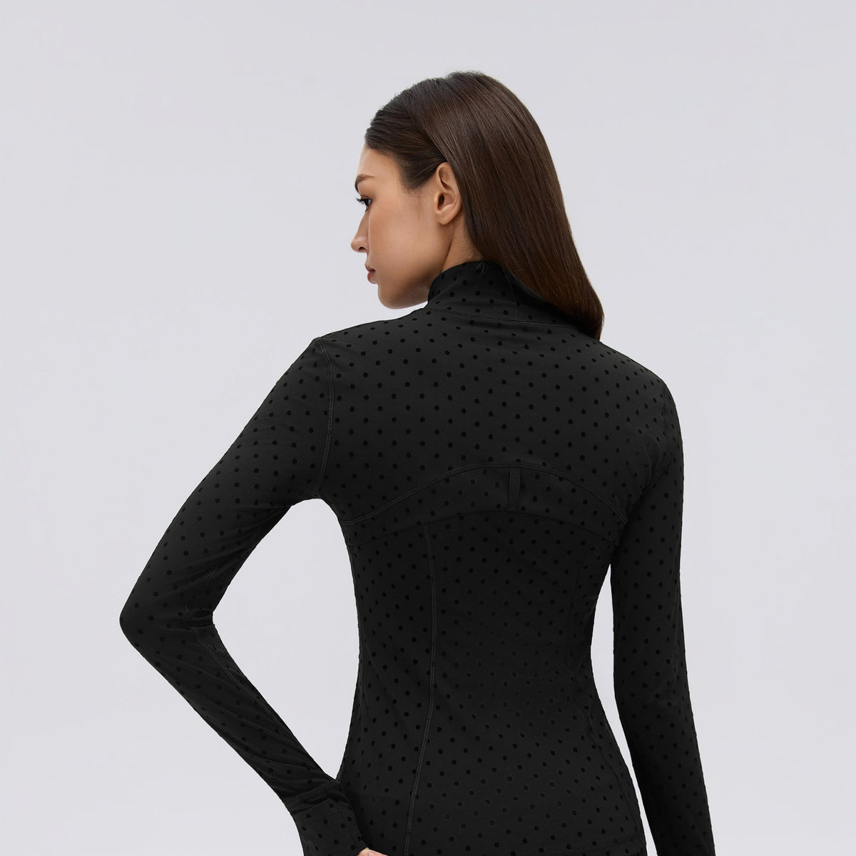 Flocked Dot Jacket Black Gold - espalda