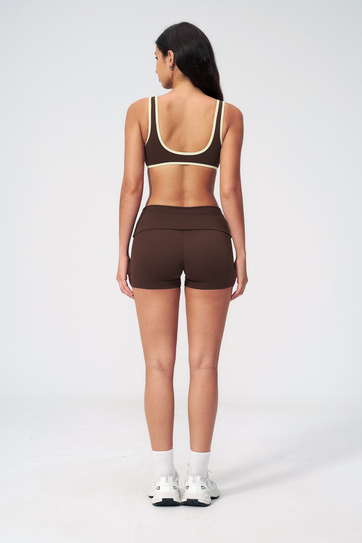 Side Stripe Bike Short - Café