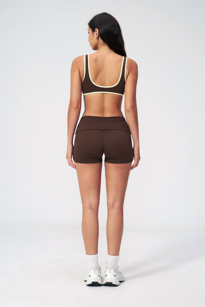 Side Stripe Bike Short - Café