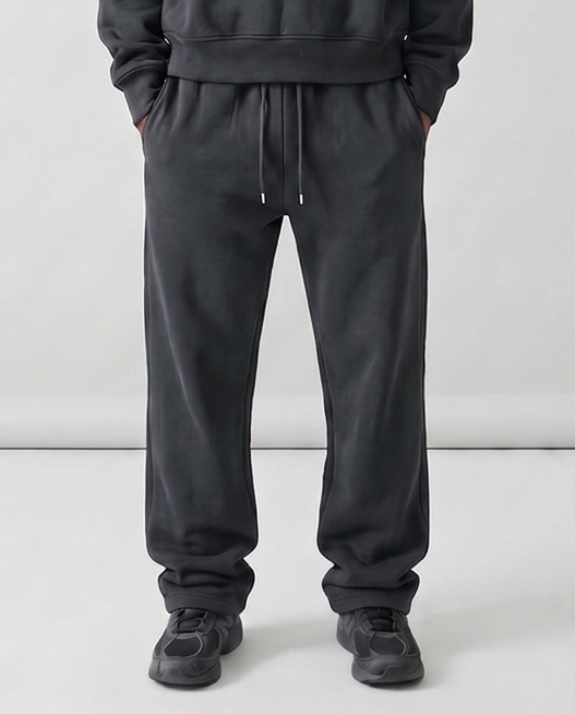 Heavyweight Boxy Fleece Set Charcoal, look completo