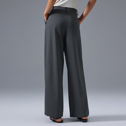 Wide Leg Pleated Pant Charcoal