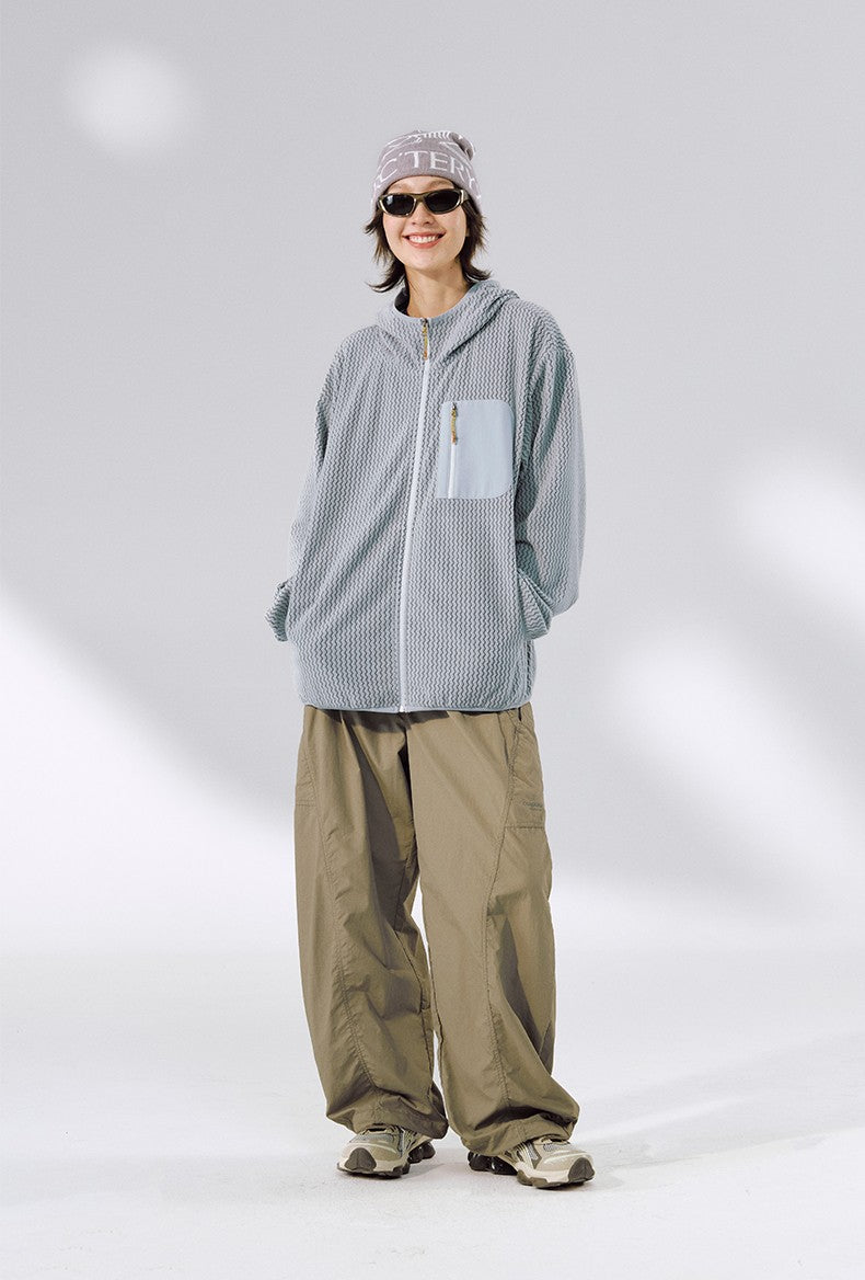 Wave Fleece Hooded Jacket Gris claro - mujer