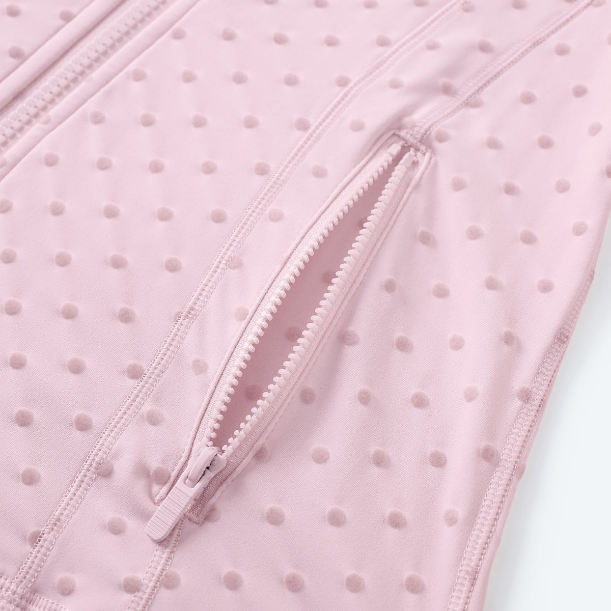 Flocked Dot Jacket - bolsillo con cierre
