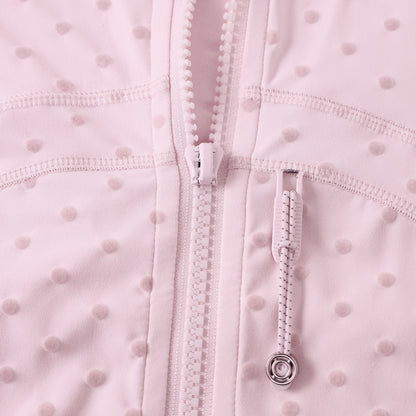 Flocked Dot Jacket - jalador de cierre desmontable