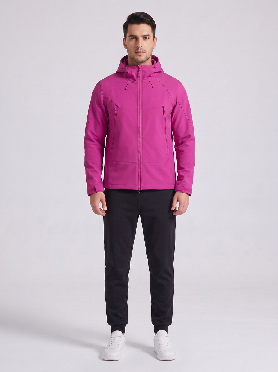 Softshell Hooded Jacket Fucsia - modelo