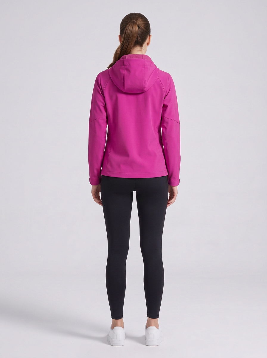 Softshell Hooded Jacket Fucsia - mujer, espalda