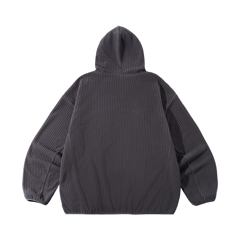Wave Fleece Hooded Jacket color Graphite, vista trasera