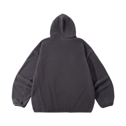 Wave Fleece Hooded Jacket color Graphite, vista trasera