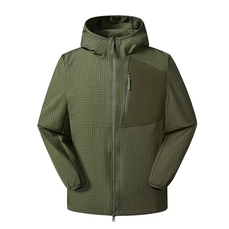 Grid Hooded Jacket Green - producto