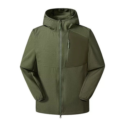 Grid Hooded Jacket Green - producto