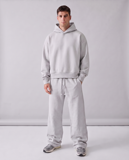 Heavyweight Boxy Fleece Set en color Grey, vista frontal