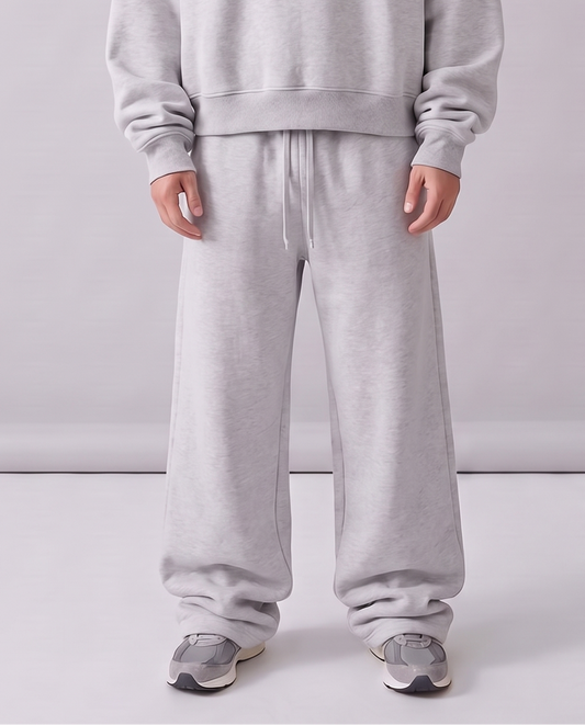Heavyweight Boxy Fleece Set Grey, sudadera boxy y pants de pierna amplia