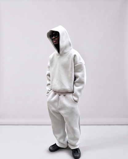 Heavyweight Boxy Fleece Set Grey, vista lateral