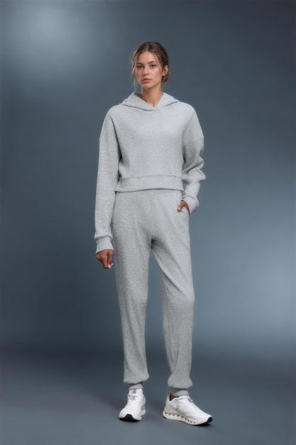 Sunday Rib Hoodie Set - Gris glaciar