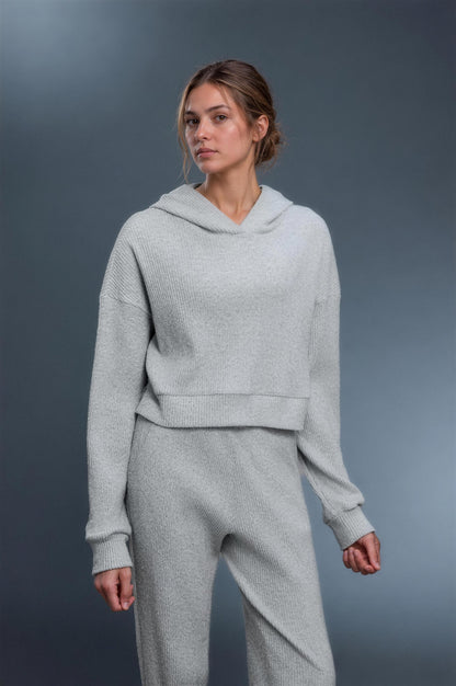 Sunday Rib Hoodie Set - Gris glaciar
