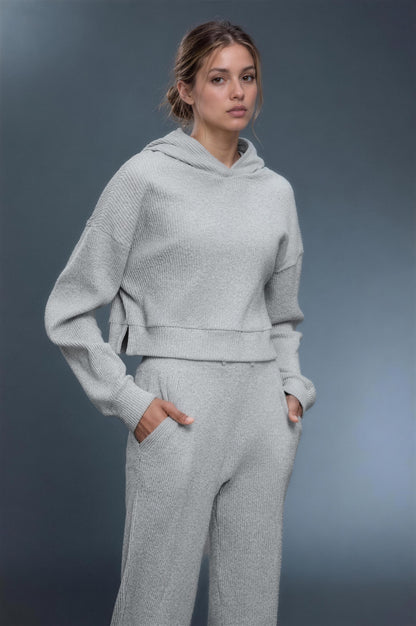 Sunday Rib Hoodie Set - Gris glaciar
