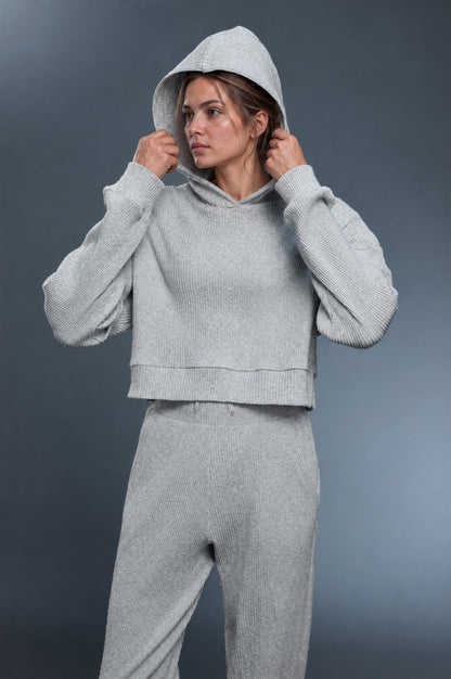Sunday Rib Hoodie Set - Gris glaciar