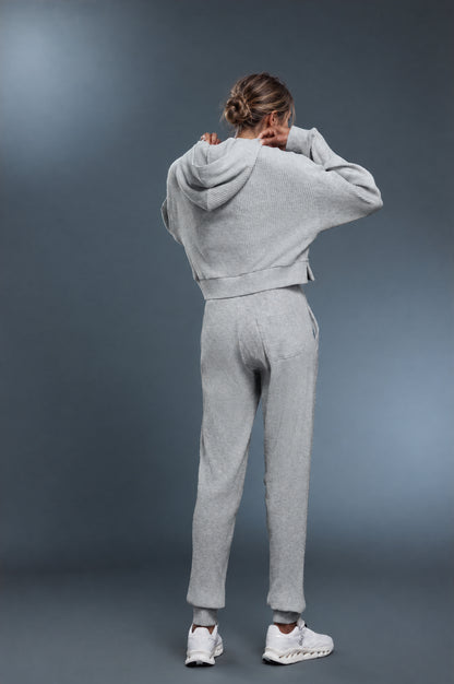 Sunday Rib Hoodie Set - Gris glaciar
