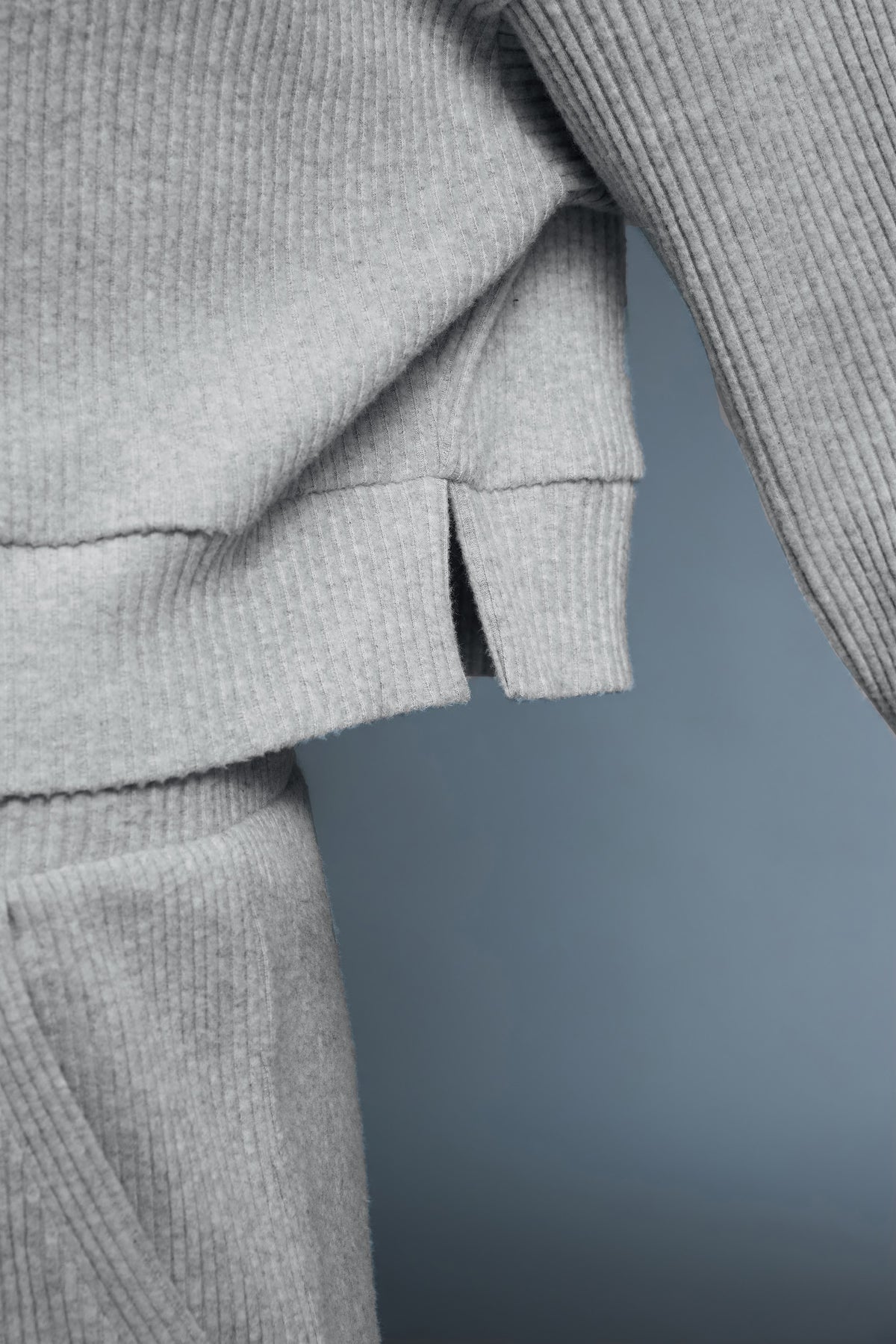 Sunday Rib Hoodie Set - Gris glaciar