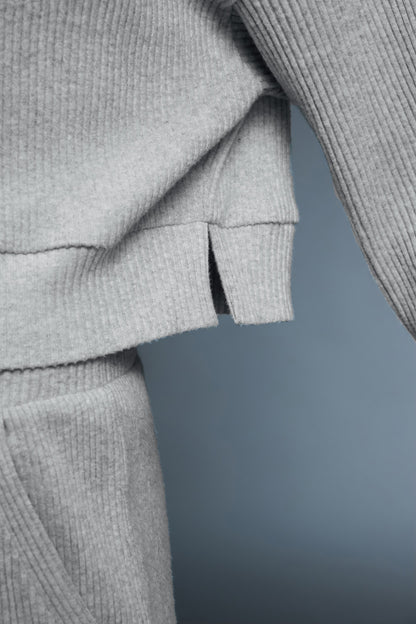 Sunday Rib Hoodie Set - Gris glaciar