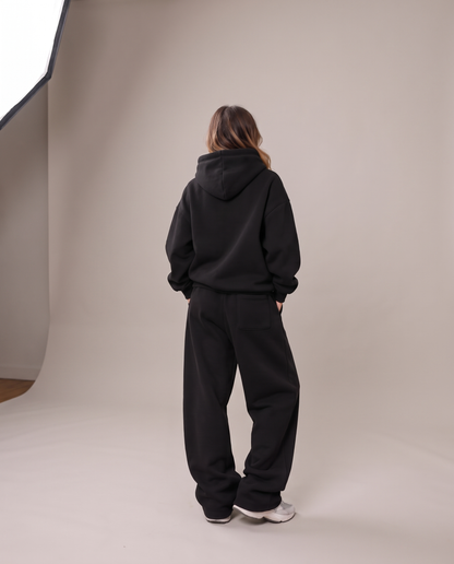 Heavyweight Boxy Hoodie Negro - mujer, espalda