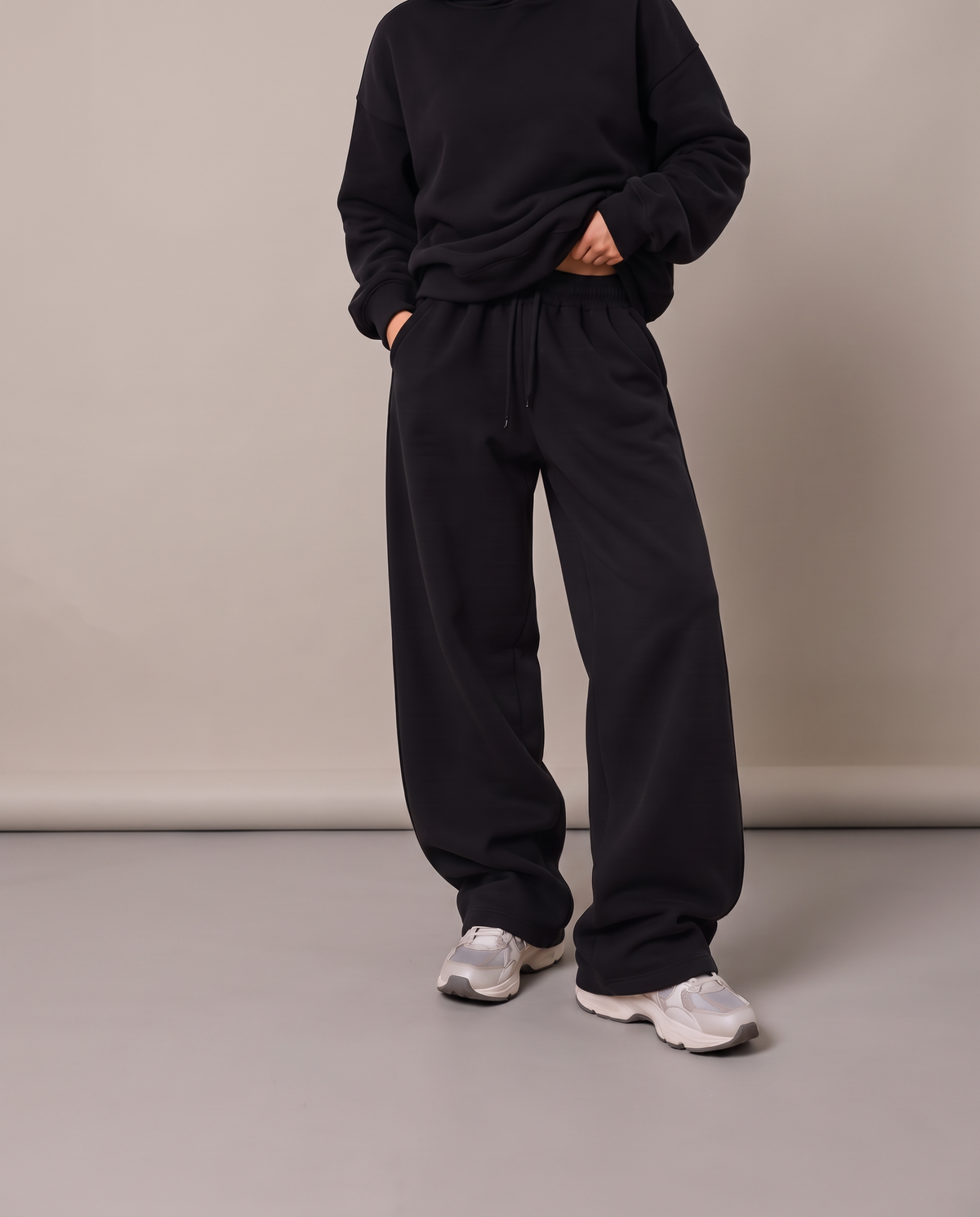 Heavyweight Wide Leg Pants Negro - mujer