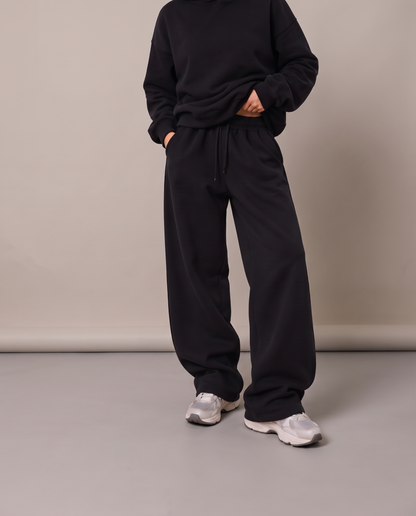 Heavyweight Wide Leg Pants Negro - mujer