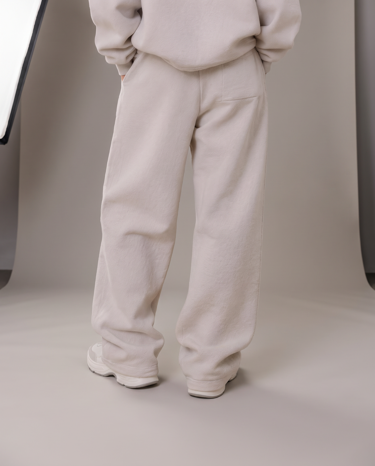 Heavyweight Wide Leg Pants Beige - mujer, espalda