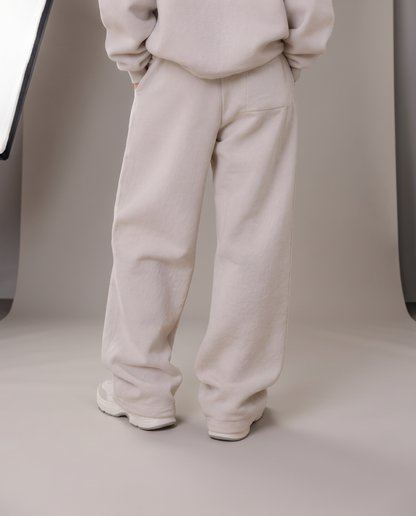 Heavyweight Wide Leg Pants Beige - mujer, espalda