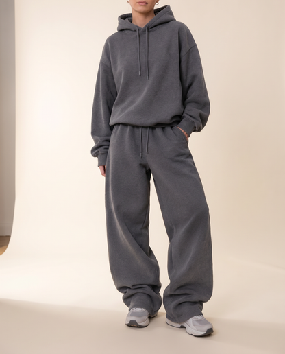 Heavyweight Wide Leg Pants Gris - mujer