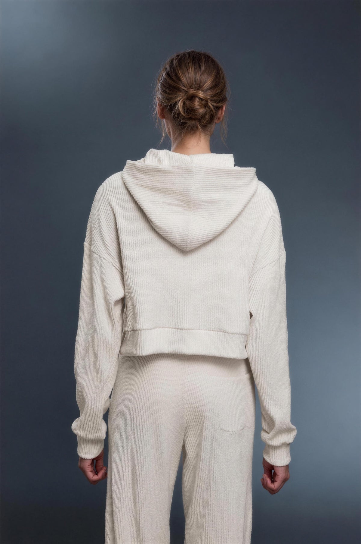 Sunday Rib Hoodie Set - Marfil