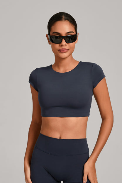 Flow Open-Back Crop Top - Marino