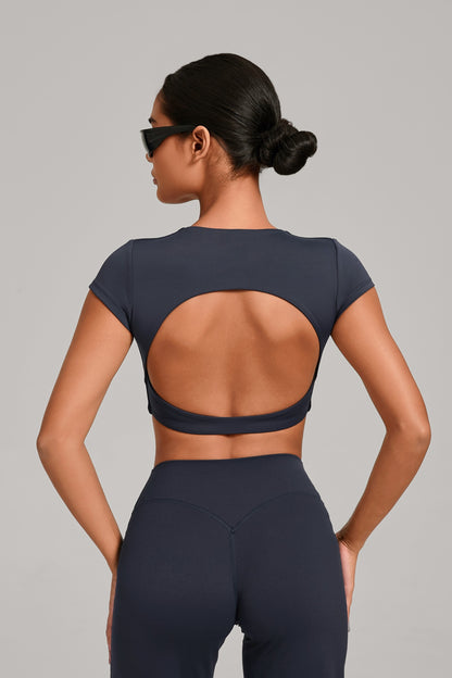 Flow Open-Back Crop Top - Marino