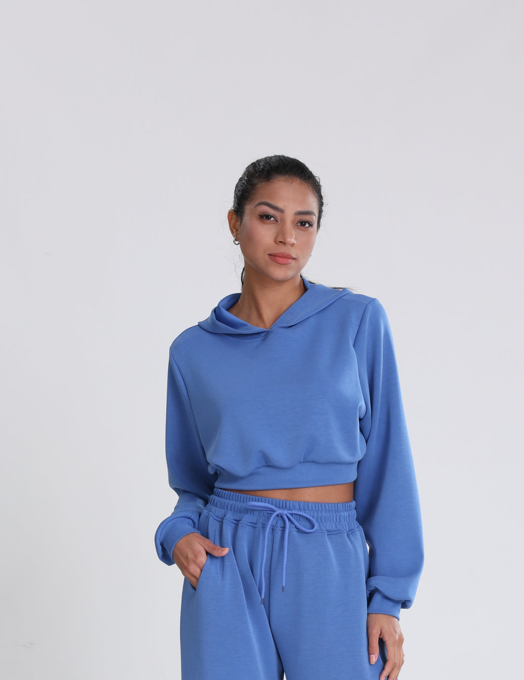 Hoodie Crop Modal Azul MD004