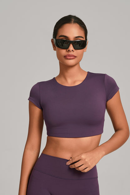 Flow Open-Back Crop Top - Morado