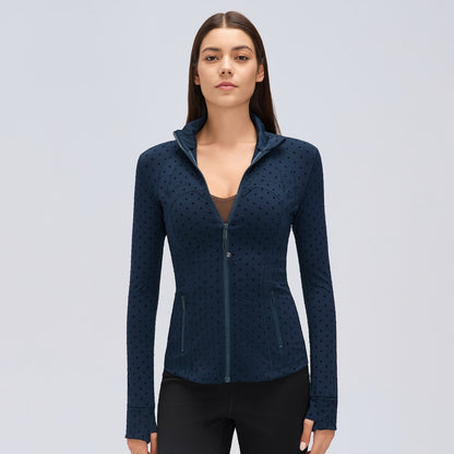 Flocked Dot Jacket Navy