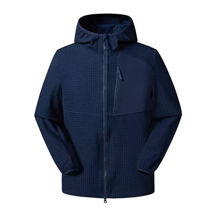 Grid Hooded Jacket Navy - producto
