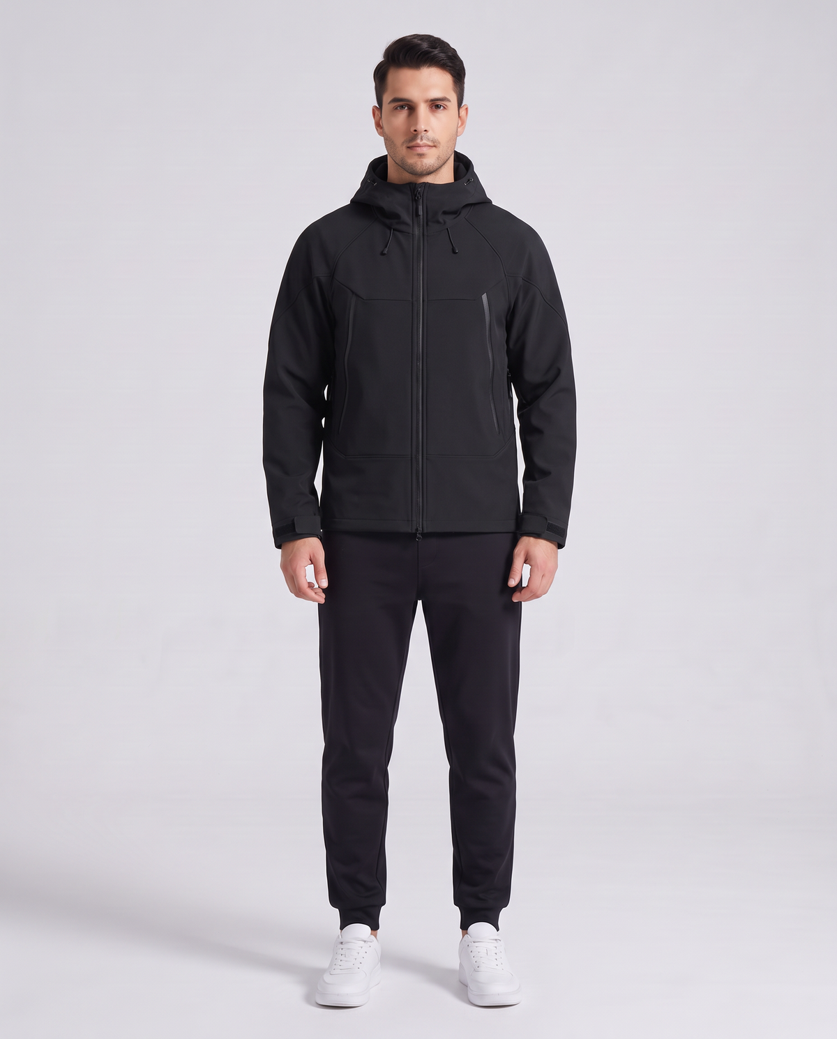 Softshell Hooded Jacket Negro