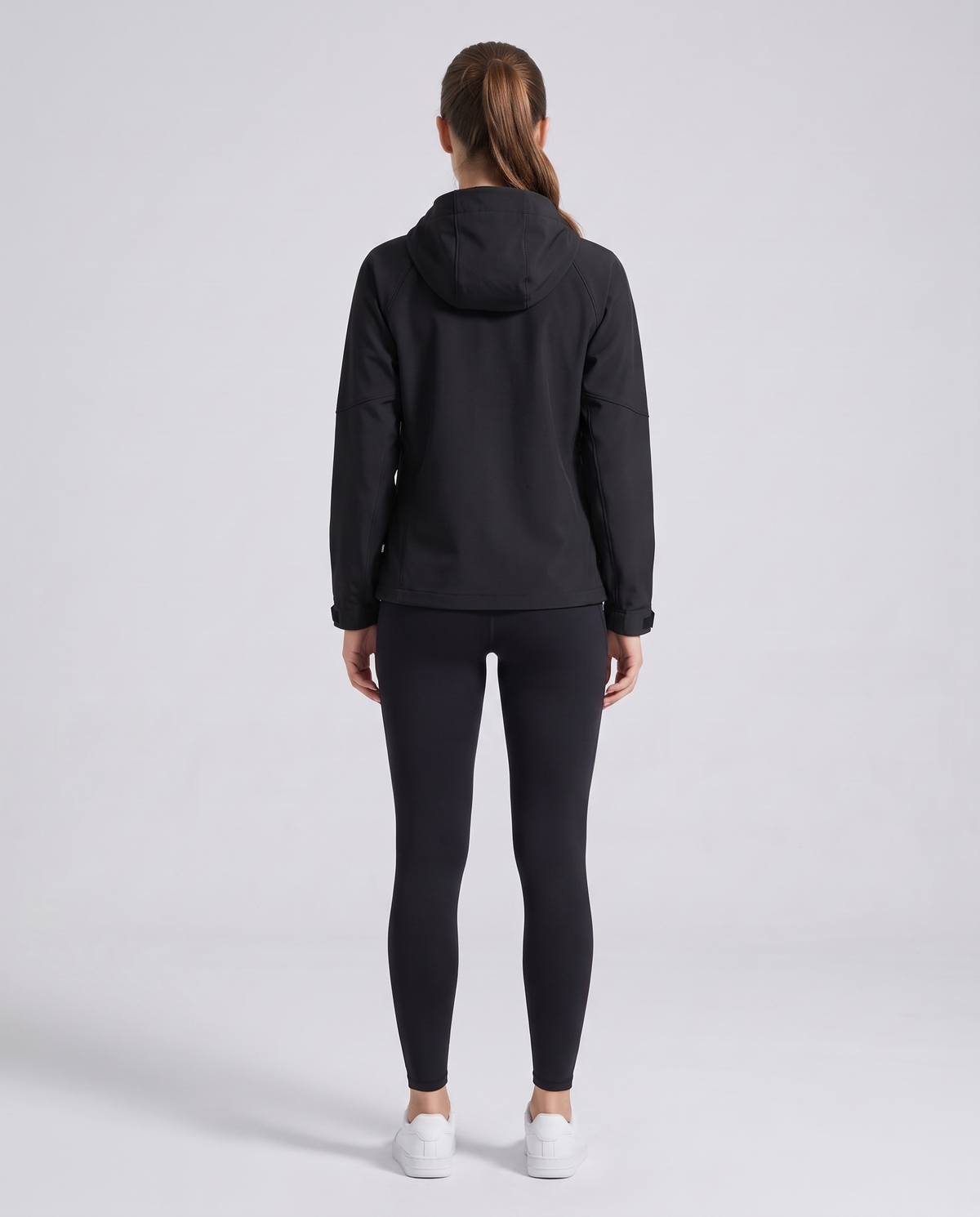Softshell Hooded Jacket Negro - mujer, espalda