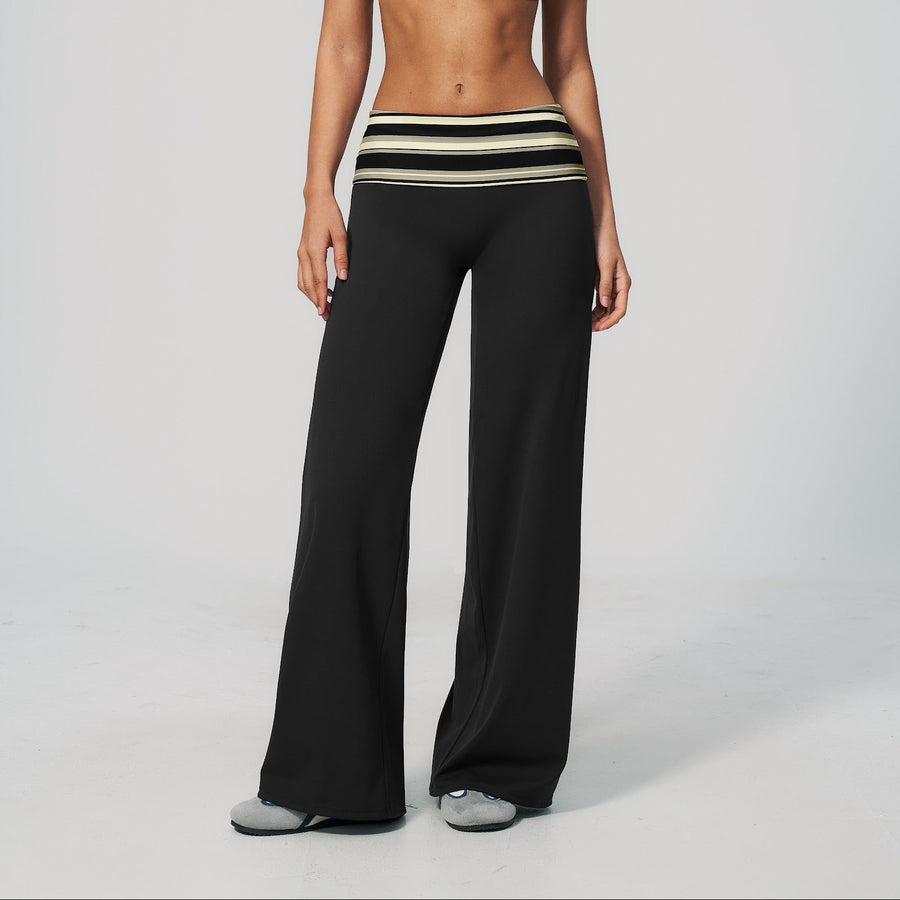 Stripe Foldover Flare Pant