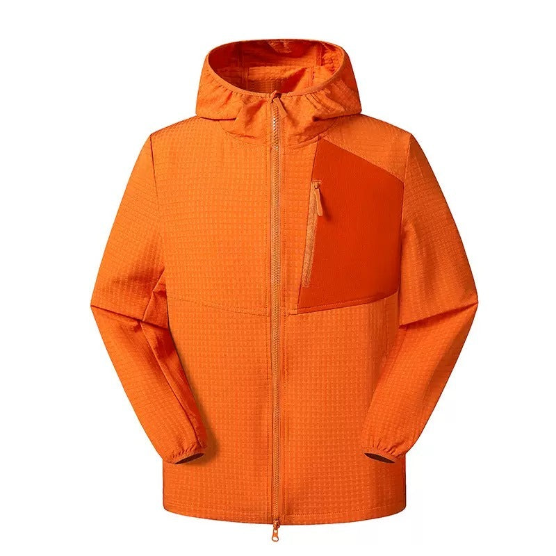 Grid Hooded Jacket Orange - producto