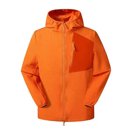 Grid Hooded Jacket Orange - producto